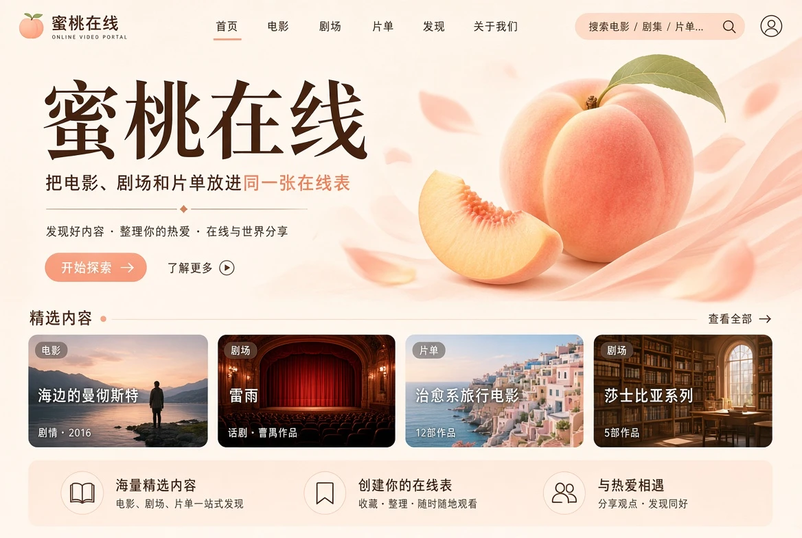 蜜桃在线的故事与观影主题视觉
